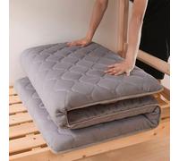 Matelas futon japonais pour lit simple/double/grand lit/king size - Matelas de sol pliable portable pour voyage et camping - Gris - 100 x 200 cm - Confortable et peu encombrant