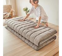 Matelas futon japonais, tapis de couchage pliable en coton, antidérapant, enroulable, literie de camping minimaliste, gris, 90 x 190 cm, parfait pour la maison et l'extérieur