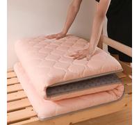 Matelas futon japonais, tapis tatami simple, double, king size, pliable, portable, de voyage et de camping (rose, 100 x 200 cm)