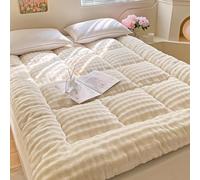 Matelas futon japonais traditionnel, futon épais pour l'hiver, lit de camping pliable, canapé-lit, essentiel pour la chambre à coucher (beige, 150 x 200 x 10 cm)