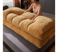 Matelas futon japonais très épais, super doux à poils longs, tapis de couchage portable enroulable pour invités, 100 x 200 cm, solution de sommeil moelleuse et confortable