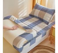 Matelas futon japonais très épais, tapis de sol moelleux pour étudiants, facile à plier, bleu foncé, 90 x 200 cm, confortable pour dortoir, design peu encombrant