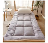 Matelas futon léger et pliable - Coussin doux et épais pour lit une place - tapis de sol portable pour dortoir, hôtel, appartement, camping, chambres d'amis (gris clair, 90 x 200 cm)
