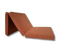 Matelas futon pliable 195x65x10 cm - Marque - Marron - Mousse polyuréthane - Housse amovible