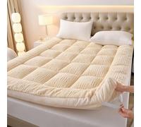 Matelas futon pliable de 10 cm d'épaisseur - Canapé d'invité portable - Beige - 180 x 200 cm - Solution de sommeil confortable pour la maison et les voyages - Économie d'espace