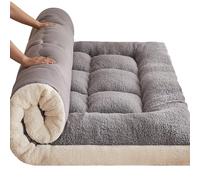 Matelas futon pliable épais en polyester doux - Tapis de sol en peluche pour lit simple, double, king-size, parfait pour les invités, les dortoirs, le camping et les voyages