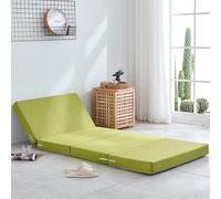 Matelas futon portable en mousse - 200 cm de long pour invités avec housse amovible et fond antidérapant - Matelas de sol compact vert idéal pour les voyages et la maison