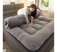 Matelas futon - Tapis de couchage matelassé pliable en peluche épaisse pour camping, dortoir et utilisation familiale