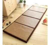 Matelas futon - Tatami japonais - Tapis de sol en rotin rafraîchissant - 4 couches - 4,5 cm d'épaisseur - Confortable - Pour lit simple et double