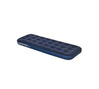 Matelas gonflable 1 personne lit pneumatique simple avec gonfleur manuel surface floquée bleu Bleu