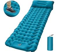 Matelas gonflable, 196x68x9 cm, 840 g, pompe intégrée, bleu paon