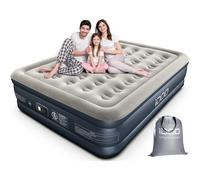 Matelas Gonflable 2 Personnes iDOO 203x152x38 cm avec Pompe Électrique Intégrée Lit d'Appoint Luxe Charge 295kg