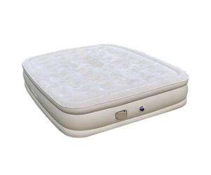 Matelas gonflable automatique en PVC floculé pour lit double - Matelas gonflable surélevé pliable pour la sieste, design épais (200 x 180 x 40 cm) - Parfait pour les invités et les voyages