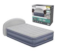Bestway Matelas gonflable avec tête de lit 2 places Tritech LoungeLux avec pompe électrique intégrée 2,29 m x 1,52 m x 84 cm