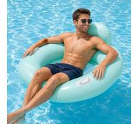 Matelas gonflable, chaise de natation, chaise longue, 114 x 107 cm, menthe