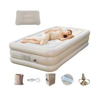 Matelas gonflable de camping, matelas d'air de camping pour - Lit de camp double épais Matelas de camping auto-gonflant - Coussin de couchage avec pompe intégrée Tapis de matelas gonflable de luxe