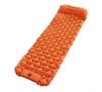 Matelas gonflable d'extérieur ultra léger et auto-gonflant avec oreiller confortable pour le camping et les aventures (orange)