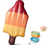 Matelas gonflable - Fusée à glace - 161 x 78 x 25 cm & esquimaux - & moules à glace - silicone - 95 ml - Set de 4 pièces