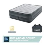 Matelas Gonflable Intex - Comfort Plush High-Rise - 2 Personnes - 152x203x56 Cm (Lxlxh) - Gris - Motopompe Intégrée
