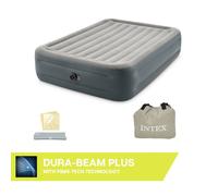 Matelas gonflable Intex - Essential Rest - 2 personnes - 152x203x46 cm (LxLxH) - Gris - Motopompe intégrée