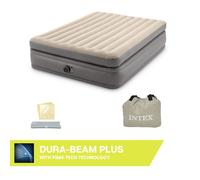 Matelas gonflable Intex - Prime Comfort - 2 personnes - 152x203x51 cm (LxLxH) - Gris - Motopompe intégrée