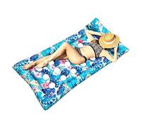 Matelas Gonflable Piscine - Lit De Plage Imprimé Feuillage Tropical,avec Appui-Tête Flotteurs Piscine Gonflables PVC,pour Hommes, Lac, Famille, Bronzage, Fête Estivale