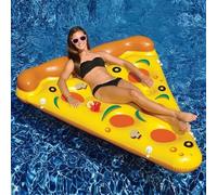 Matelas Gonflable Piscine pour Adultes, Piscine Gonflable Hamac avec Porte-Gobelet, Bouee de Gonflable de Pizza, Flotteur de Bronzage pour Piscine Plage Fêtes d'été
