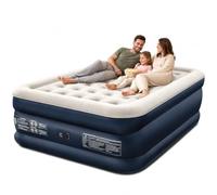 Matelas gonflable pour grand lit avec pompe intégrée, lit gonflable surélevé de 45,7 cm avec système de support multi-bobines, matelas pneumatique en PVC robuste, capacité de poids de 362,9 kg