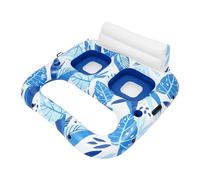 Matelas gonflable pour piscine 2 places en PVC - 165 x 152 cm - Jouet aquatique avec porte-gobelet et poignées - Pour piscine, plage, parc aquatique