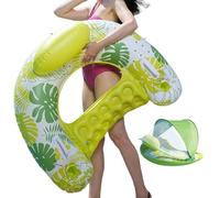 Matelas Gonflable Pour Piscine Avec Auvent | Flotteur Gonflable Portable avec Auvent | Flottant pour Lac et Piscine Adulte - Pour Extérieur, Jardin, Plage, Lac, Rivière, Mer, Fête, Voyage, Vacances D'