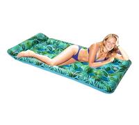 Matelas gonflable pour piscine - Grande île de bain - Hamac d'eau avec appui-tête - 21 trous de qualité supérieure - Résistant à la déchirure - Jouet aquatique géant pour adultes - Lac