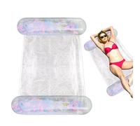 Matelas gonflable pour piscine - Hamac gonflable avec filet - Chaise de piscine flottante - Pour plage, lacs et rivières - 130 x 70 cm