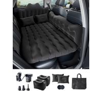 VEVOR Matelas Gonflable pour Voiture, lit Gonflable floqué pour siège arrière, Matelas de Couchage Portable et Durable avec Pompe à air, 2 oreillers, Embout, Sac de Transport, pour SUV, MPV, Noir