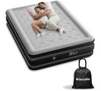 Matelas gonflable - TECTAKE - Matelas pneumatique AIRDREAMS en PVC avec pompe électrique 200 x 148 x 44 cm - Noir/Blanc