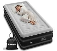 Matelas gonflable - TECTAKE - Matelas pneumatique AIRDREAMS en PVC avec pompe électrique et sac, 200 x 101 x 44 cm - Noir/Blanc