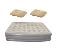 Matelas Gonflable Twin Avec Pompe Intégrée Lit Gonflable Pliant Une Place | Lit Gonflable Avec Pompe Intégrée Gonflage Pliable Automatique Maison Salon Chambre D'Camping Tente En Double couche grise