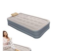 Matelas Gonflable Twin Avec Pompe Intégrée Matelas De Sol Pneumatique | Lit Gonflable Avec Pompe Intégrée Gonflage Pliable Automatique Maison Salon Chambre D'Camping Tente Gris simple double couche