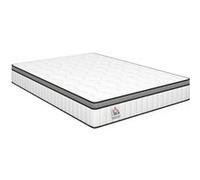 HOMCOM Matelas 140 x 190 cm, Matelas à Ressorts Ensachés, Mousse à Mémoire de Forme au Gel Rafraîchissant, 20 cm d'Épaisseur, Soutien en 7 Zones, Certifié Oeko-Tex, Fermeté Moyenne