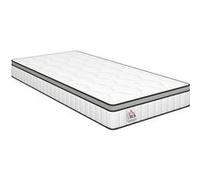 Matelas HOMCOM ressorts ensachés 7 zones mousse mémoire de forme 90 x 190 cm épaisseur 20 cm blanc noir Blanc