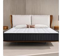 Matelas hybride de 25,4 cm dans une boîte - Mousse à mémoire de forme à fermeté moyenne et ressort ensaché pour soulager la douleur - Lit double 150 x 200 x 25 cm, solution de sommeil confortable