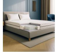Matelas hybride - THE WHITE STONE - 180 x 200 cm - 24 cm - Ressorts ensachés - Memory Waterfoam