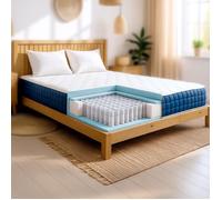 Matelas hybride - THE WHITE STONE - White Stone - 120x190 cm - 30 cm - Ressorts ensachés & Mémoire 9 zones