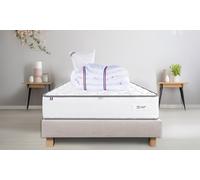 Matelas Iris de Luxury Literie et sommier : 140 x 190 cm / Sommier beige matelas oreiller et couette