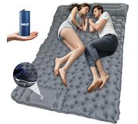 Matelas isolant auto-gonflant pour 2 personnes, ultra léger, avec pompe à pieds, étanche et compact pour l'extérieur, la randonnée, le camping, la plage