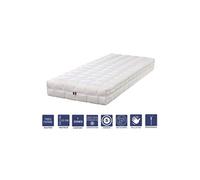 Matelas Latex Naturel 90x200 x 23 cm Très Ferme - Tissu 100% Coton - Déhoussable Housse Lavable - 7 Zones de Confort - Noyau Poli Lattex HR Dernière