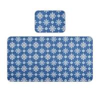 Matelas lavable rafraîchissant pour bébé, 71,1 x 132,1 cm, respirant, tendance, flocons de neige, bleu, lavable pour enfants, adultes