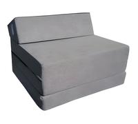 Matelas 200x70x10 cm lit fauteuil futon pliable pliant - Gris - 1 personne - Ferme - Mousse polyuréthane