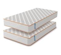 Matelas LOT 2 ERGO CONFOR 90x190 cm Mousse à Mémoire Épaisseur epaisseur 18 cm STANEW