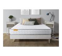 Matelas Memoire de forme + sommier kit blanc 140x190 Memo