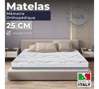 Matelas Memory 25 cm | Ergonomique, hypoallergénique, respirant, orthopédique